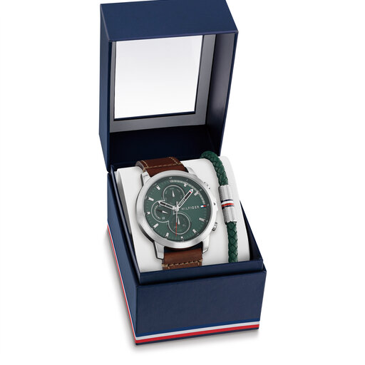 Men's Watch & Bracelet Gift Set, 46mm