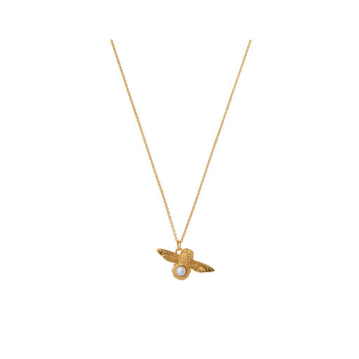 Olivia Burton Pearl Bee Pendant Necklace Gold