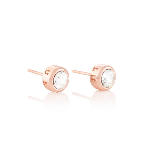 Rose Gold Round Stud Women's Earrings