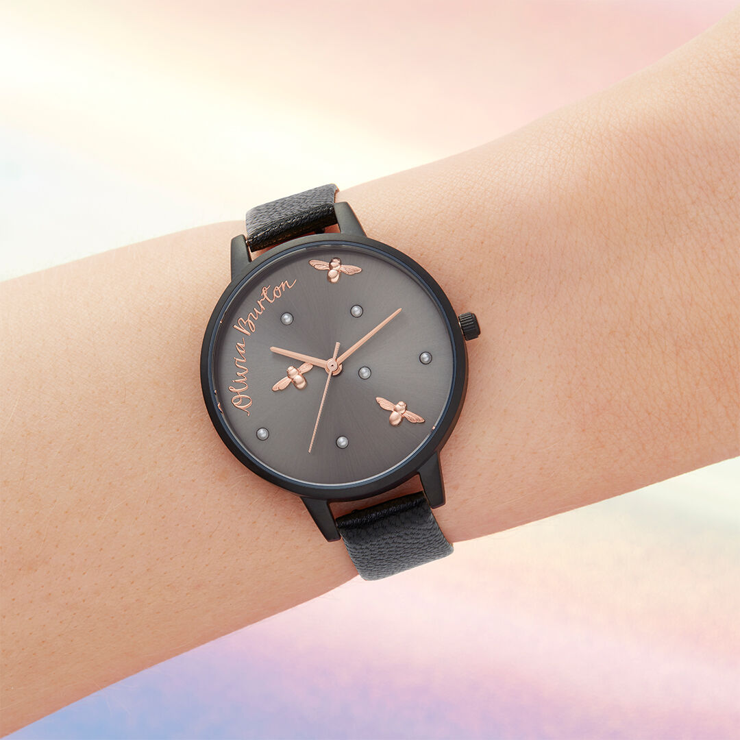 Olivia burton black strap store