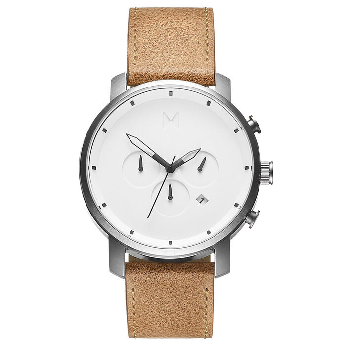 White Caramel Chronograph Men's Watch, 45mm
