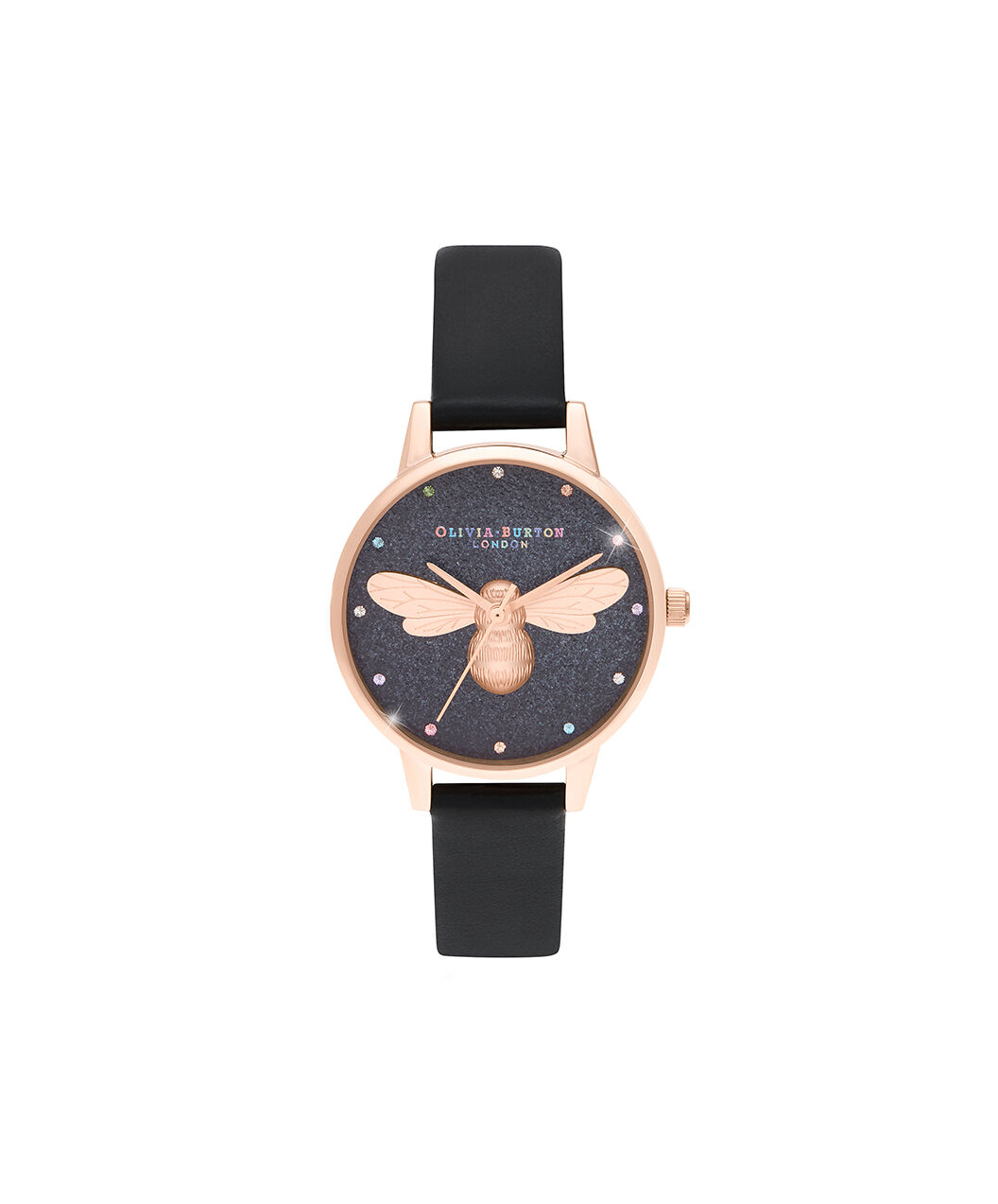 Olivia burton black bee watch store