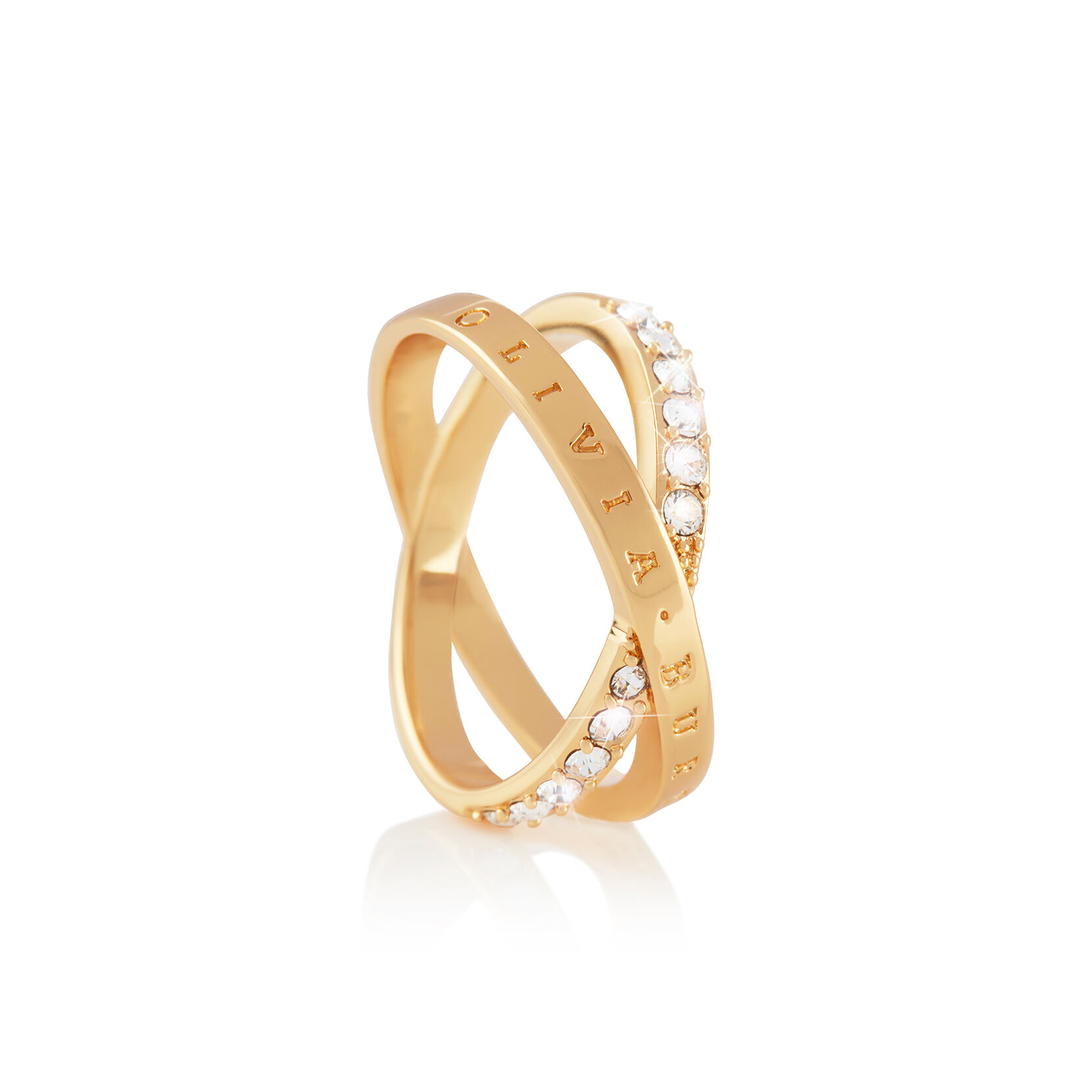 Olivia burton bejewelled discount interlink ring silver