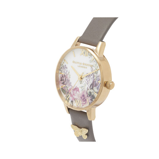 Olivia Burton Enchanted Garden London Grey & Gold Watch