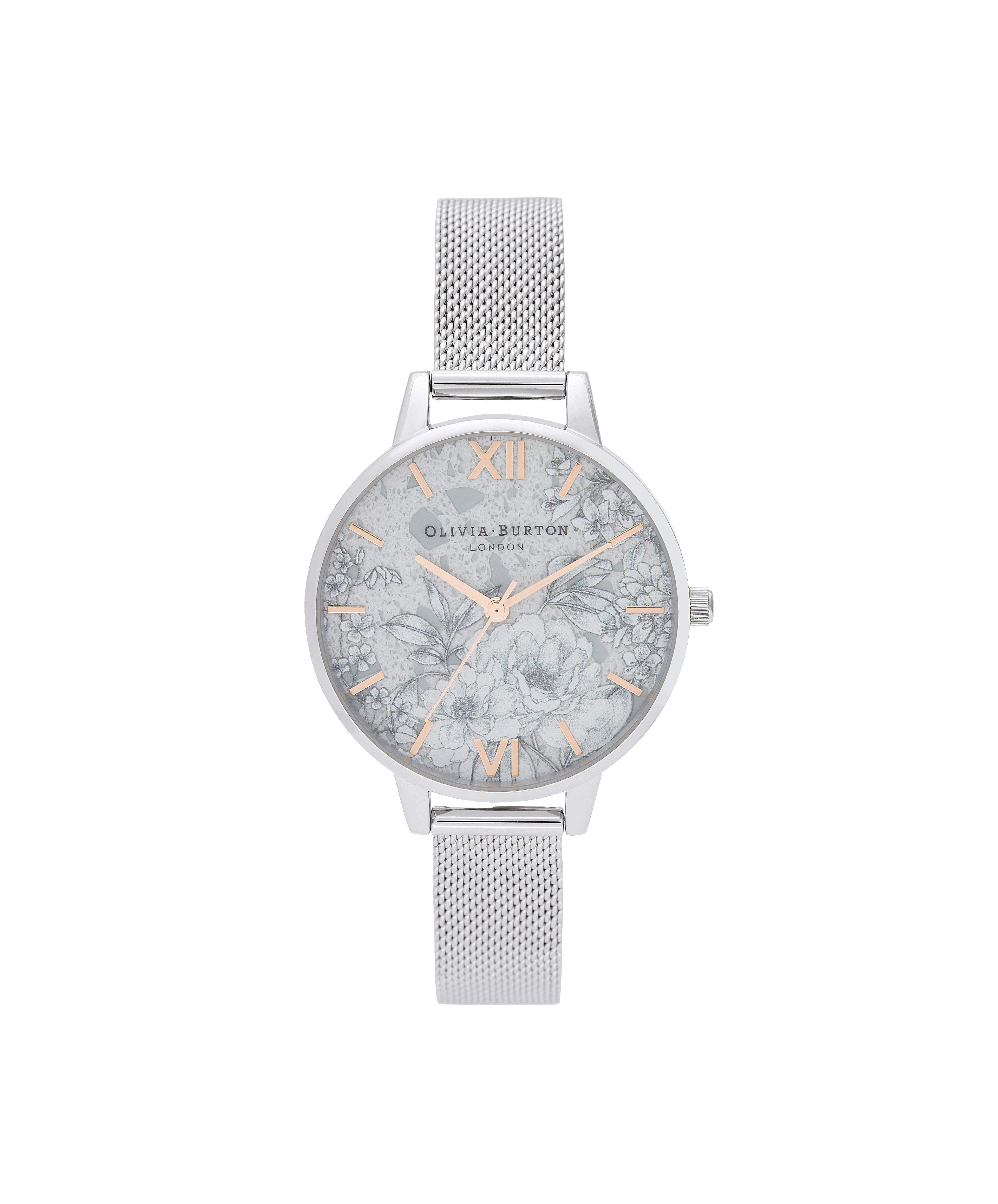 Sunlight florals silver mesh watch clearance