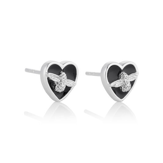 Olivia Burton Love Bug Studs Black & Silver