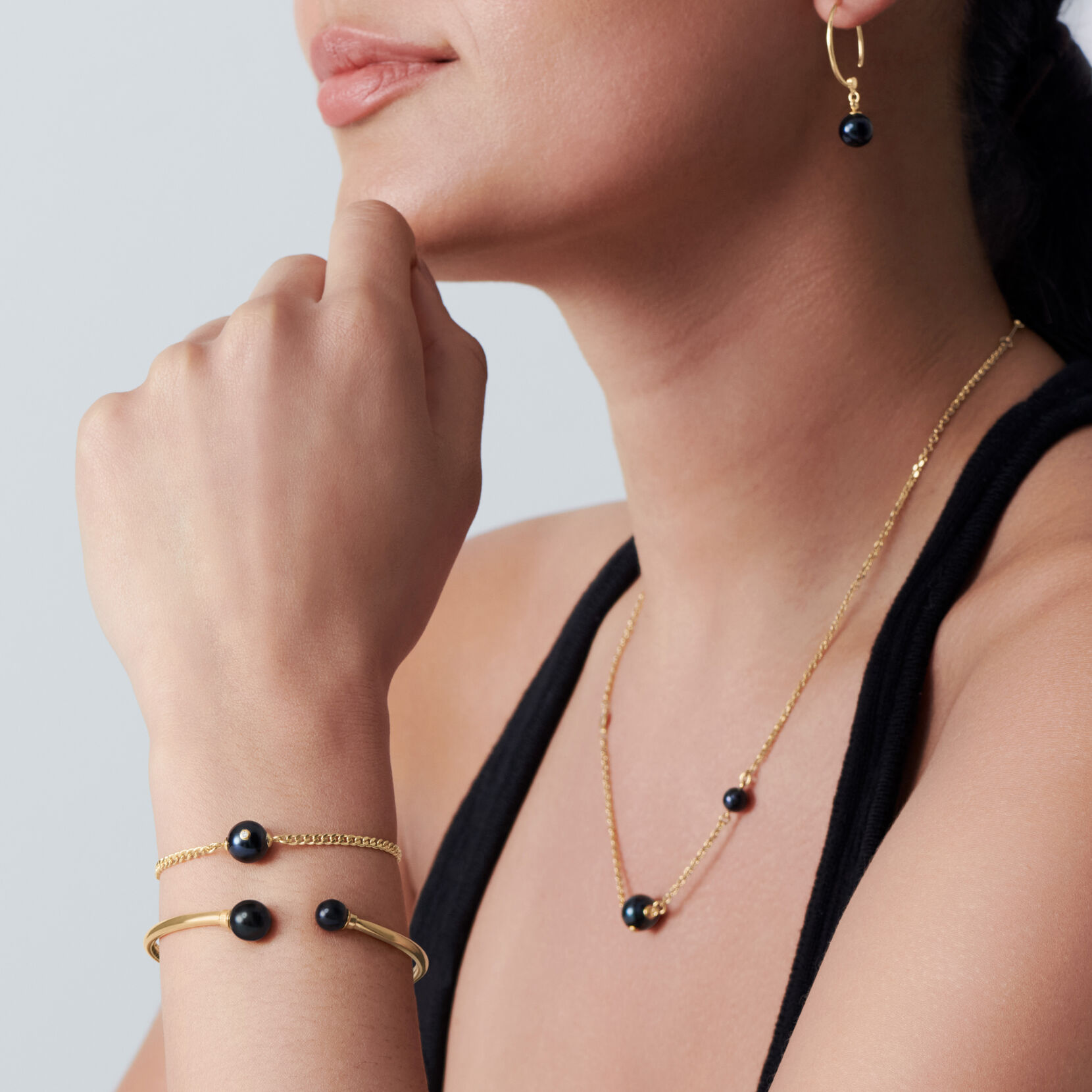 Movado Pearl Hoop Earrings