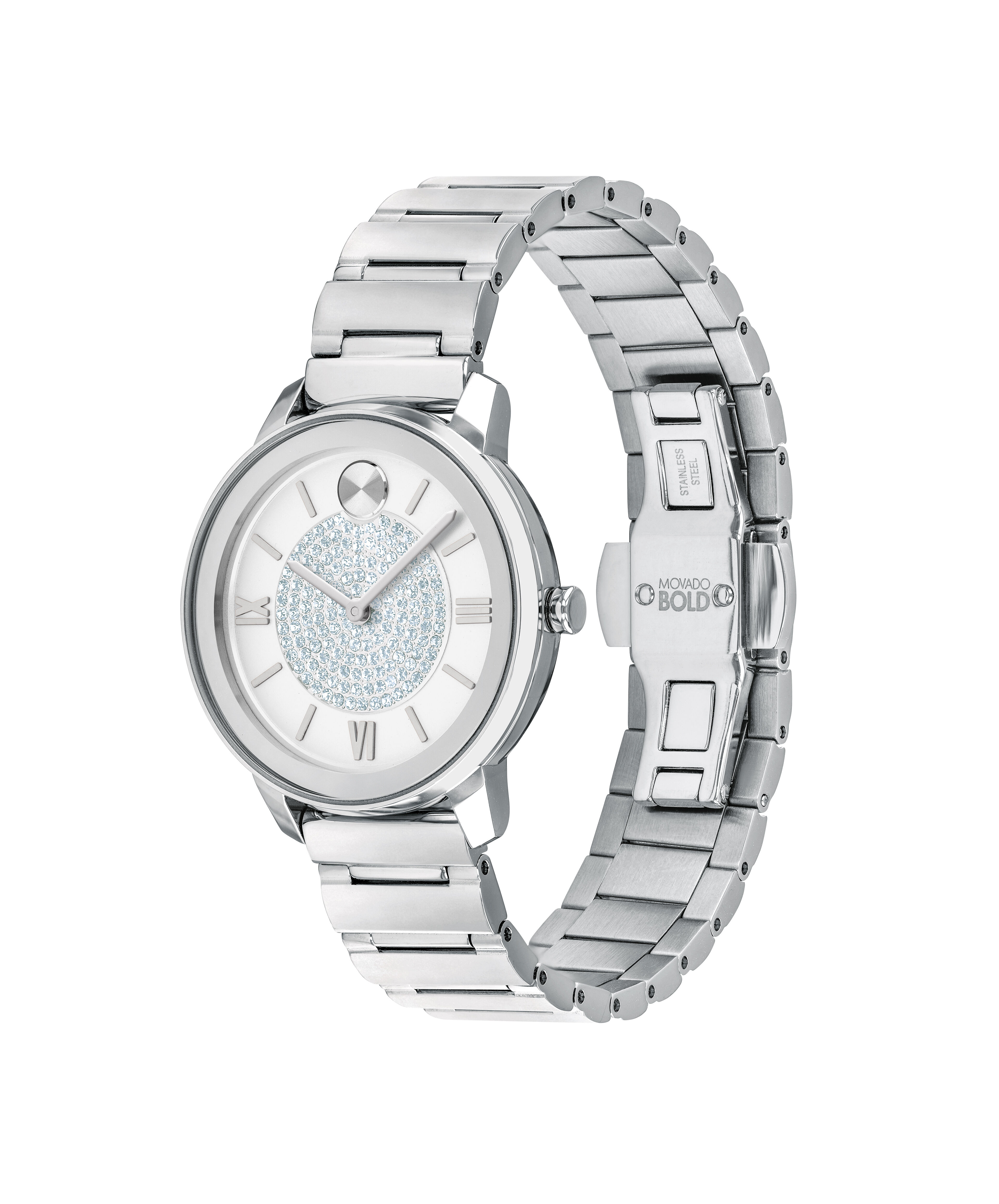 Movado Movado Company Store Movado Trend stainless steel watch and bracelet with silver dial and accents