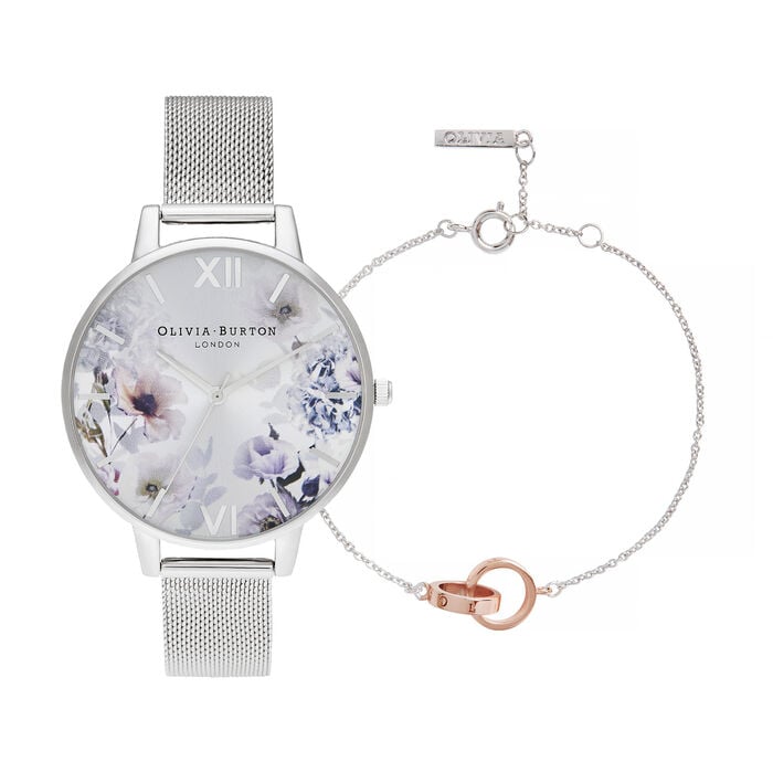 Sunlight Florals Women's Watch & Bracelet Gift Set, 38mm