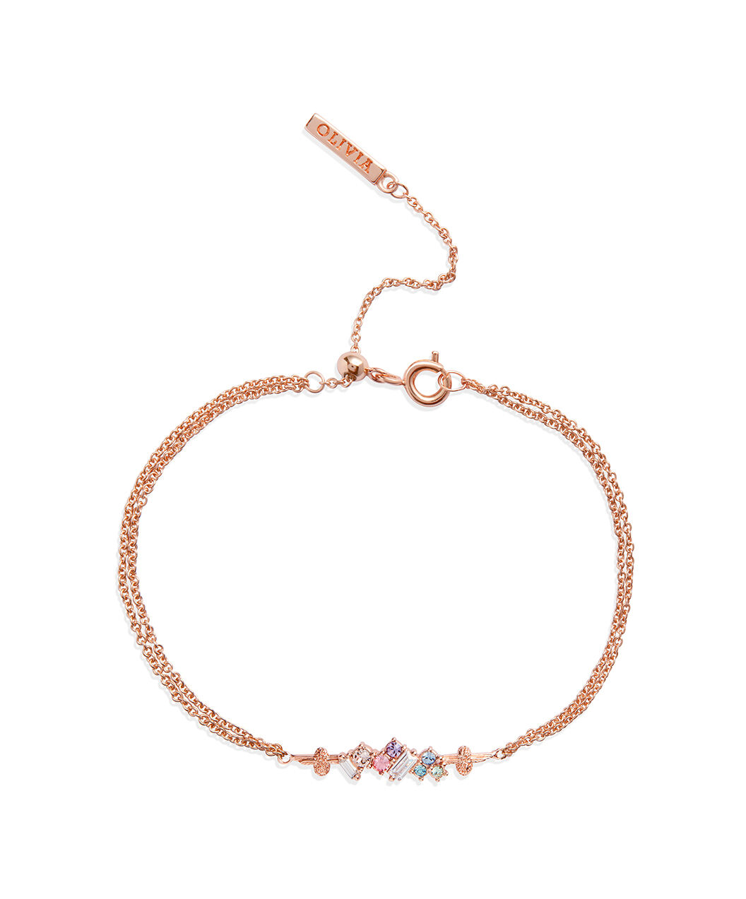 Olivia Burton Movado Company Store Rainbow Bee Chain Bracelet
