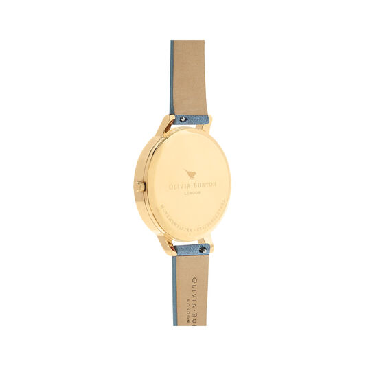 Olivia Burton Sunray Dial Chalk Blue Suede & Gold