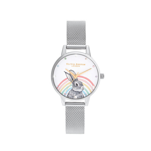 Illustrated Animals Rainbow Bunny Women's Watch, 30mm