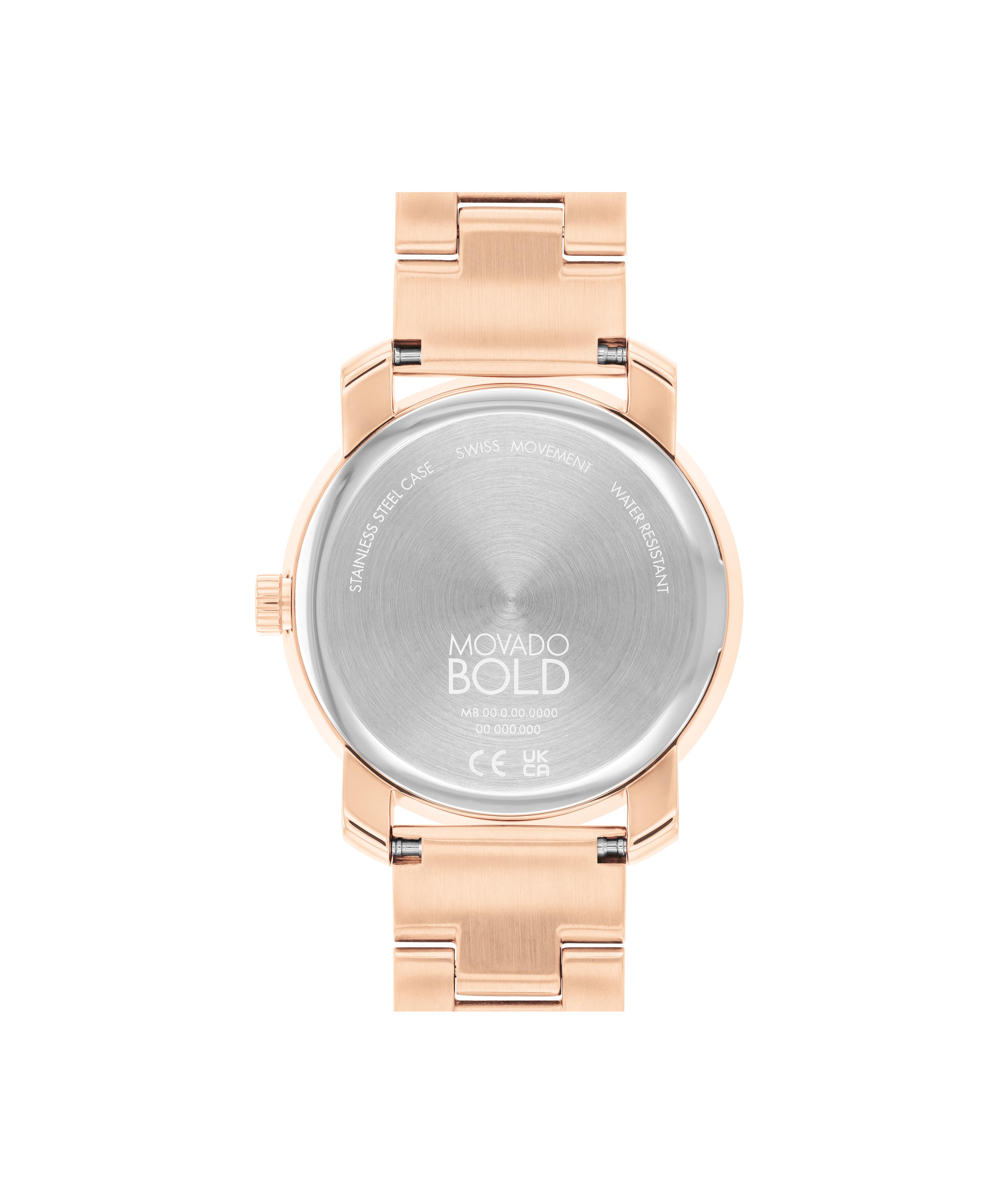 Movado bold rose gold sale watch