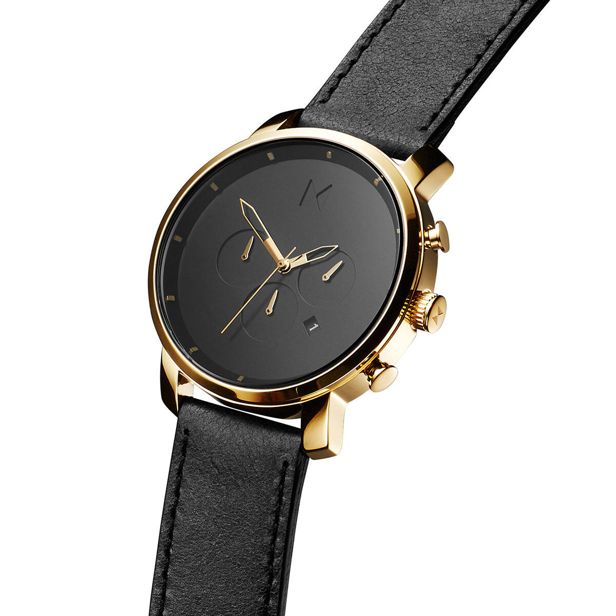 Chrono Gold Black Leather Chrono Men s Watch Collection MVMT