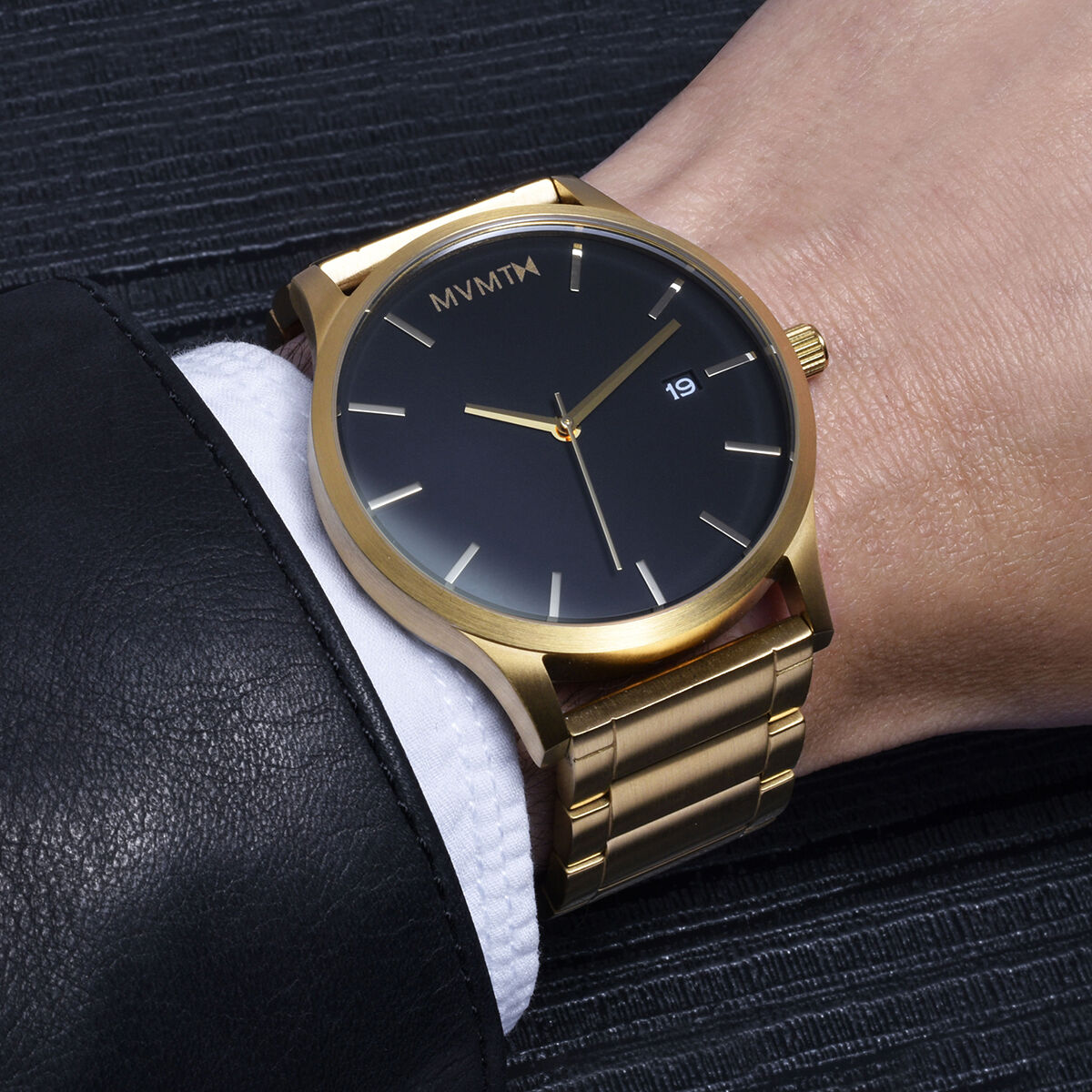 Gold black mens watch outlet