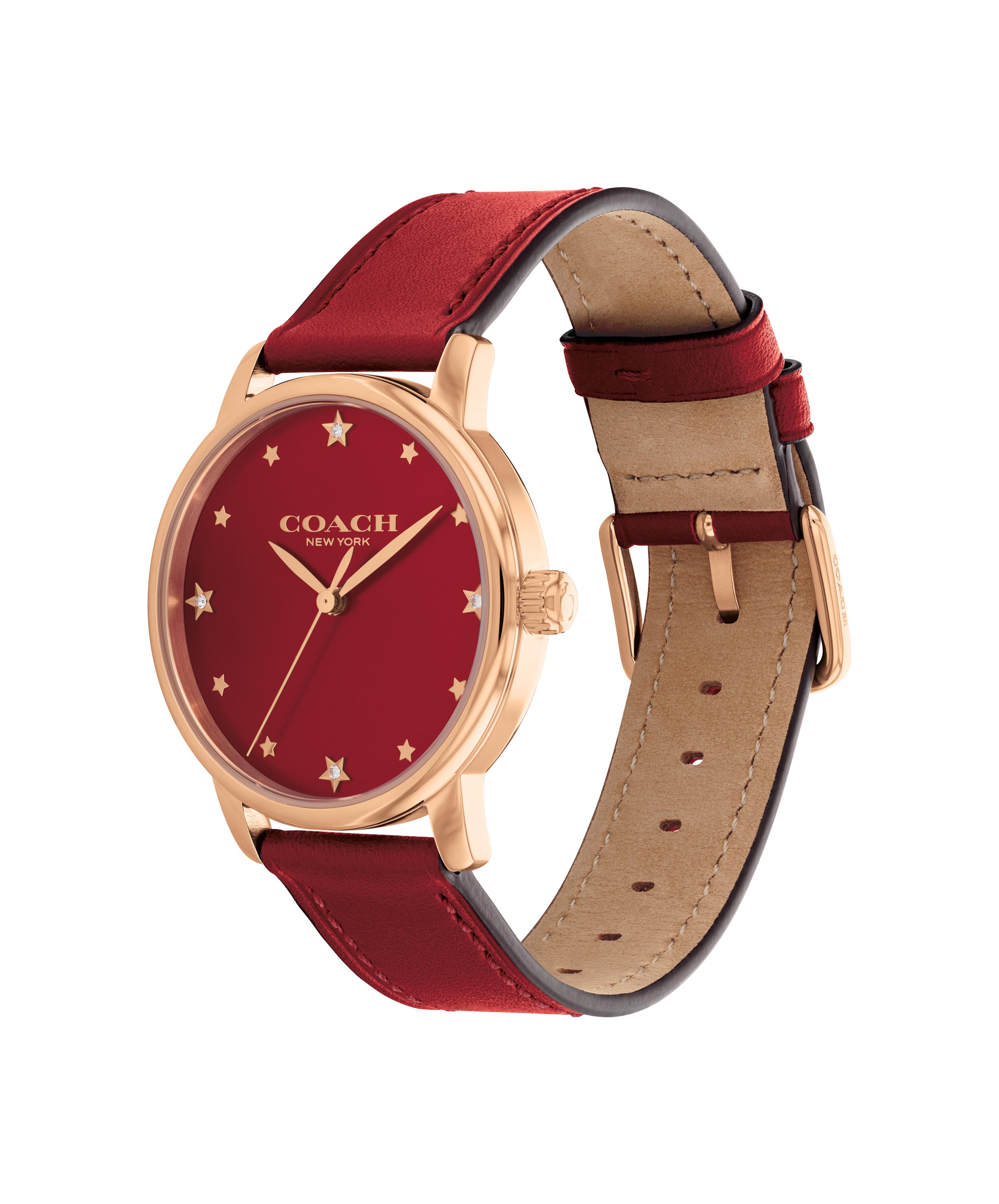 Coach red watch hot sale