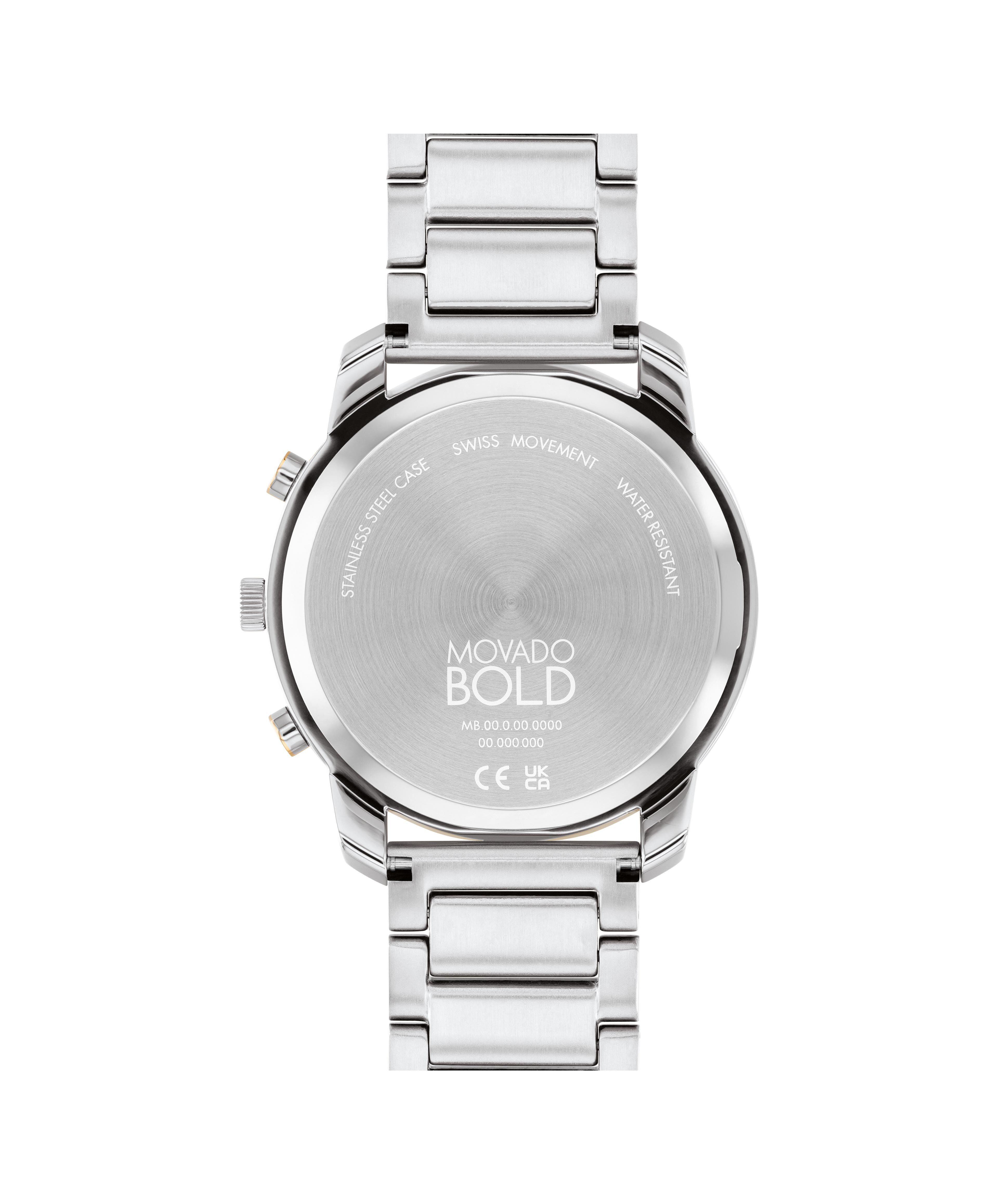 Movado stainless steel back water resistant deals