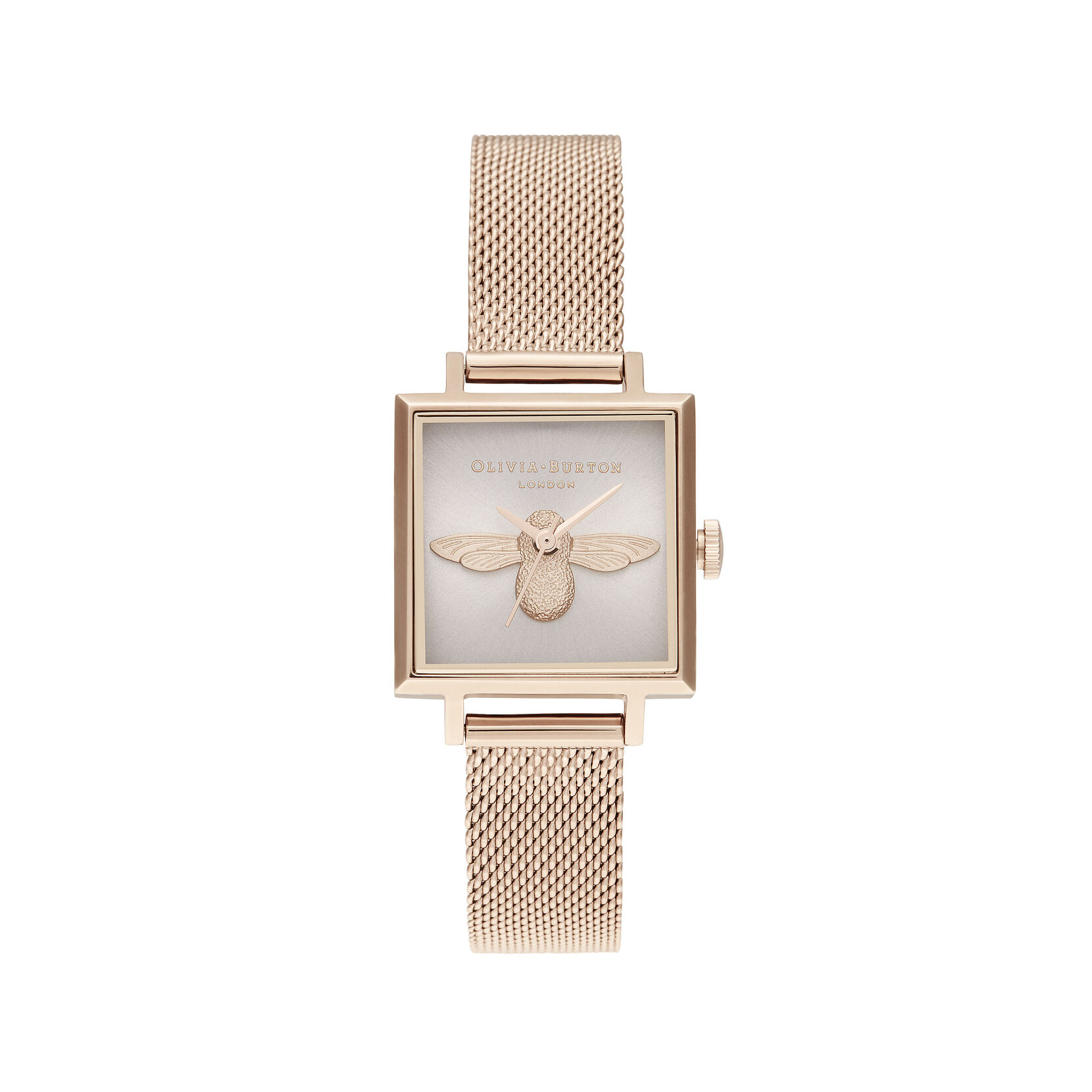 Olivia Burton 3D Bee Square Dial Women's Watch, 22mm