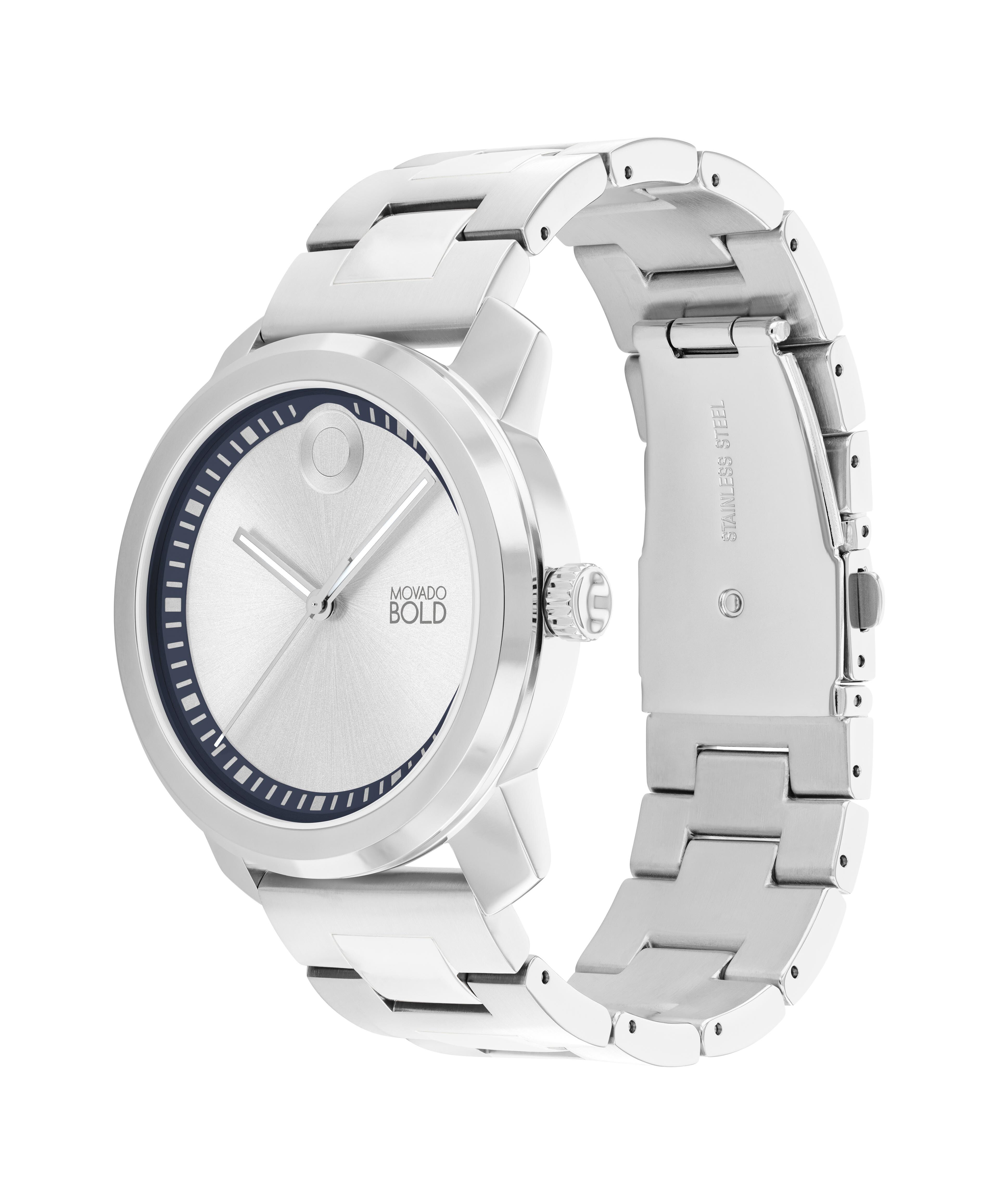 Movado bold hotsell silver mens