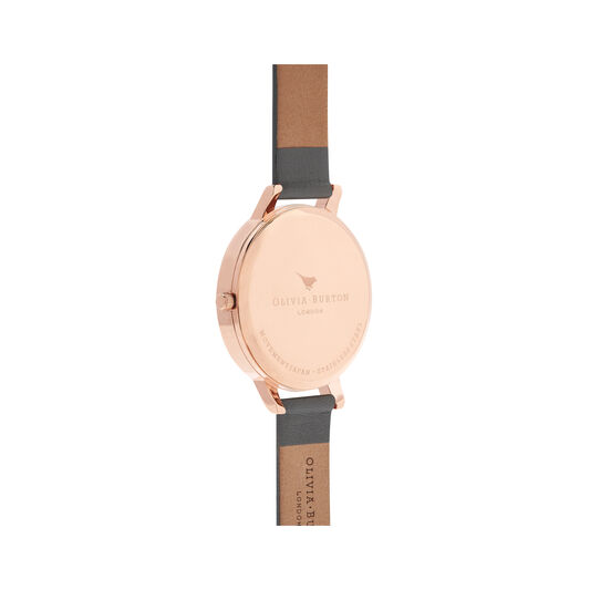 Olivia Burton Marble Floral Dark Grey & Rose Gold Watch