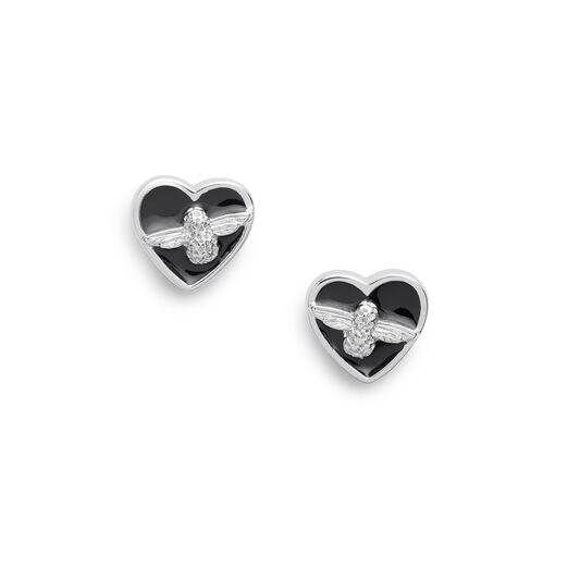 Olivia Burton Love Bug Studs Black & Silver