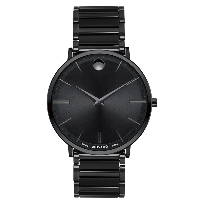 Movado black dial men's watch cheap