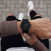 Black Rose Leather Men's Watch, 45mm