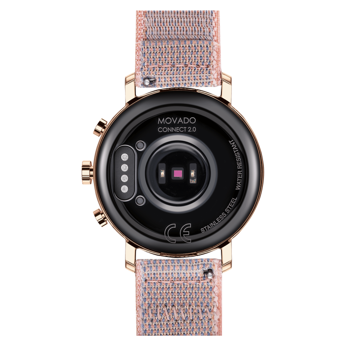 Movado Movado Connect 2.0 pale rose gold smart watch with pink