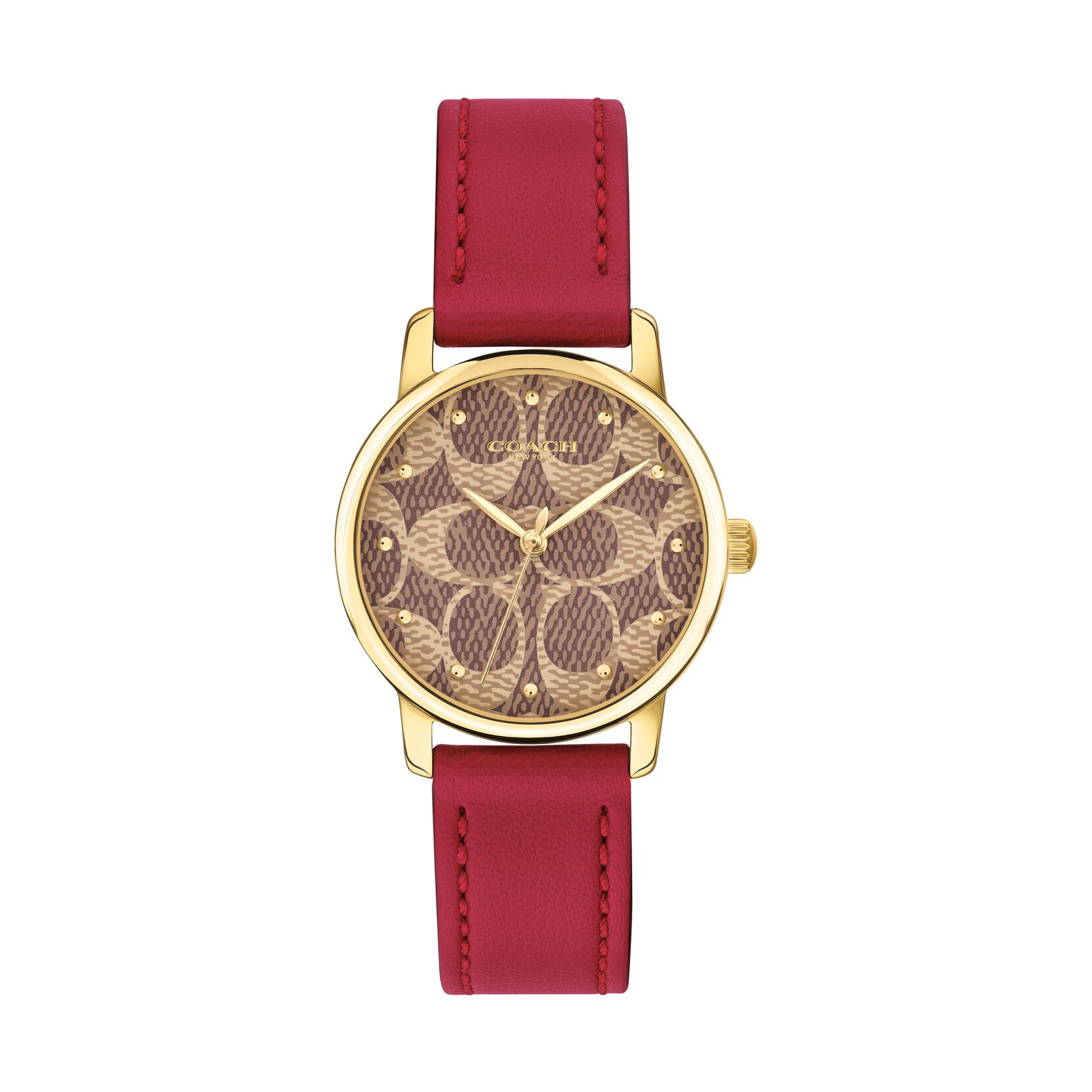 Coach | Movado Company Store | Grand 28mm GP Case with red leather ...