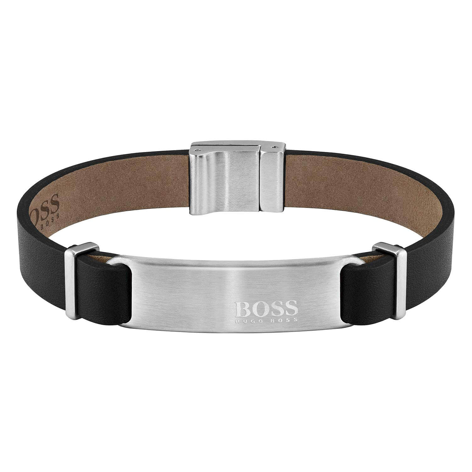 BOSS Men s Urbanite Black Leather Bracelet
