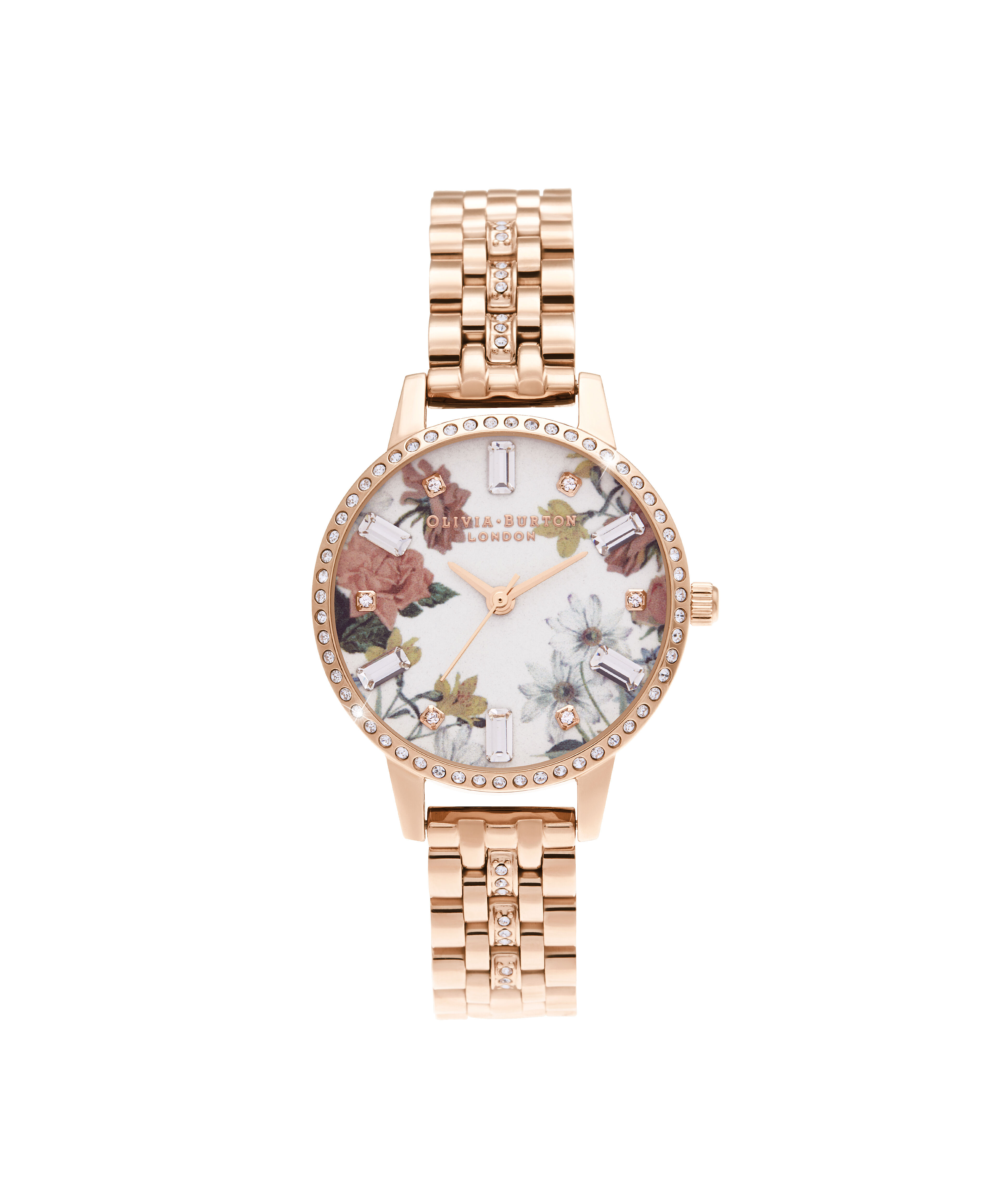 Midi Rose Gold Sparkle Bracelet Watch Olivia Burton London