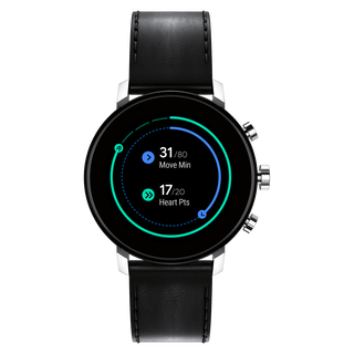 Movado Movado Connect 2.0 stainless steel smart watch with black leather strap