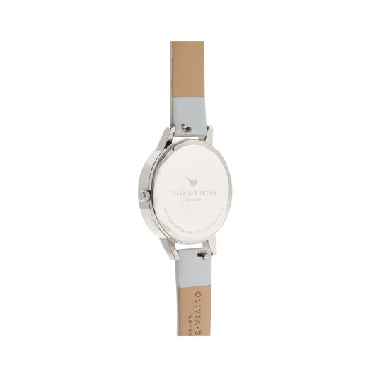 Olivia Burton Lace Detail Mother of Pearl Grey & Silver Watch