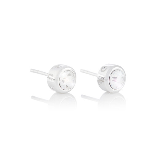 Silver Round Stud Women's Earrings