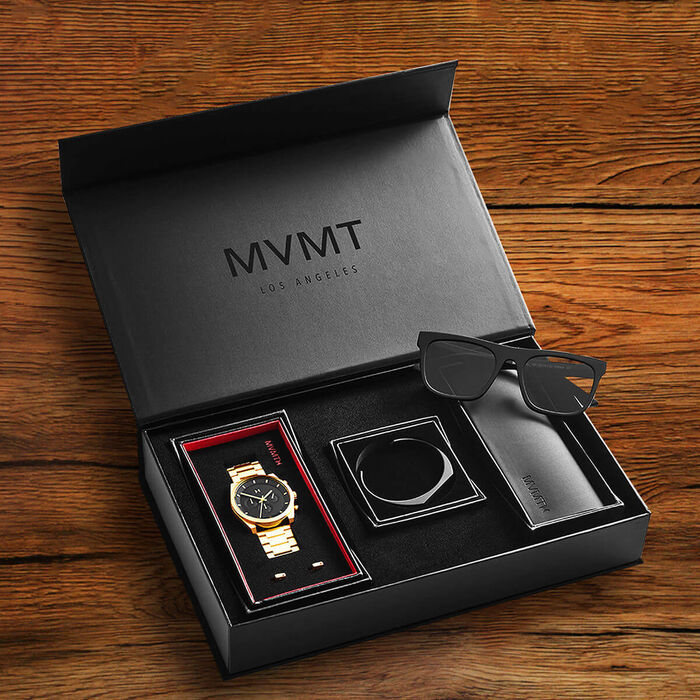 Lux Box Men's Watch, Cuff & Sunglass Gift Set, 44mm