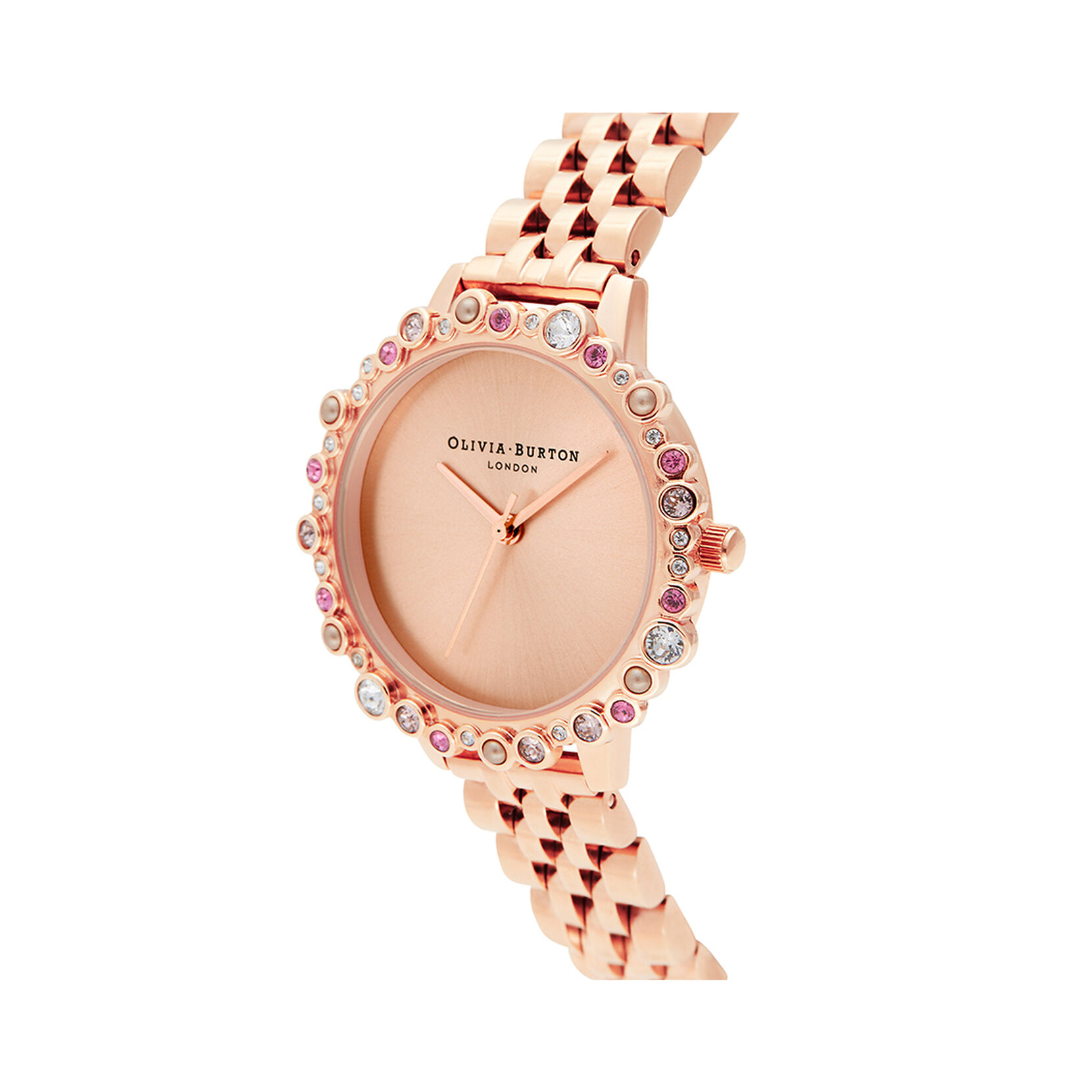 Limited Edition Bejewelled Case Watch, Rose Gold Bracelet