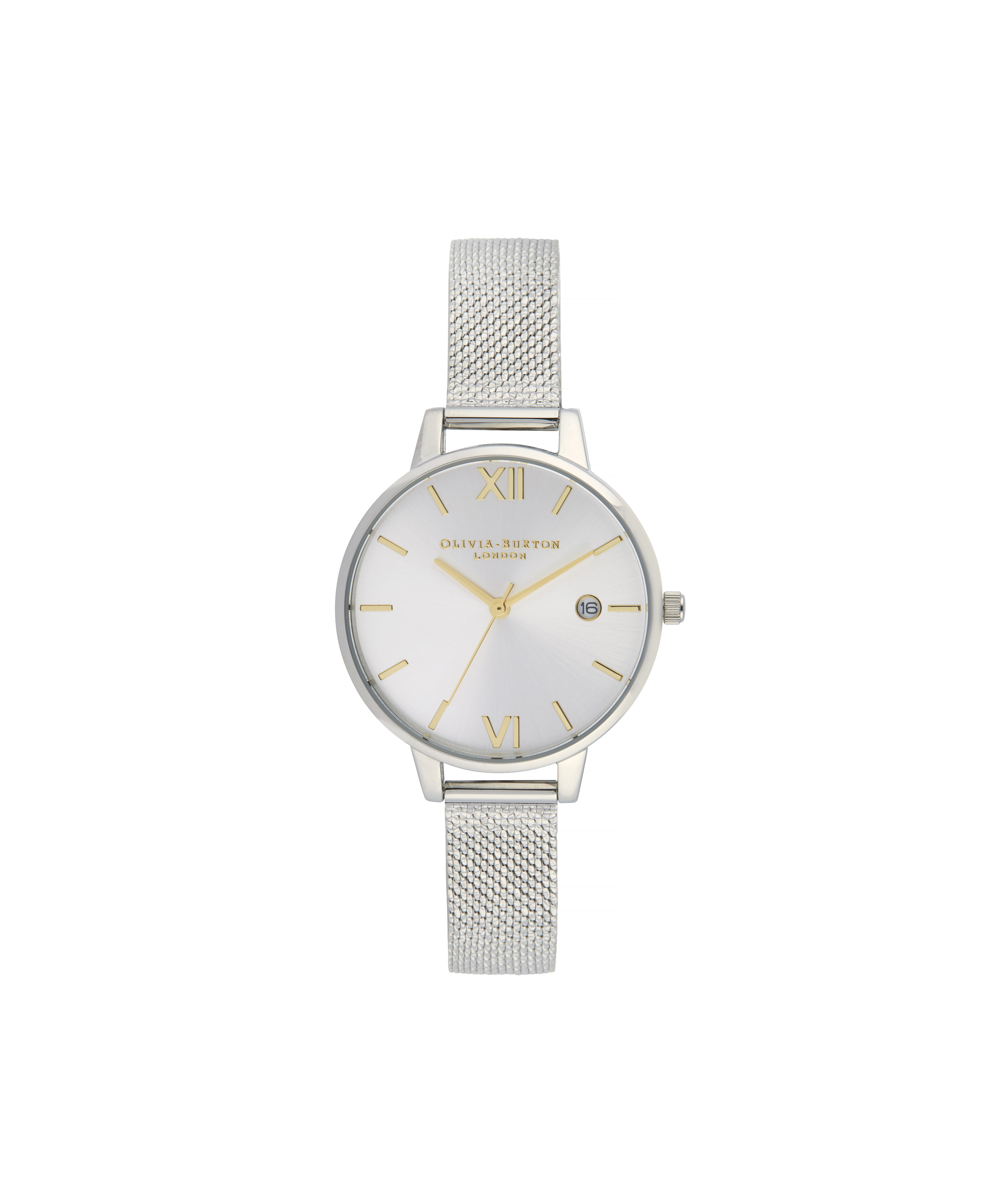 Olivia burton sunray ued dial midi dial silver mesh