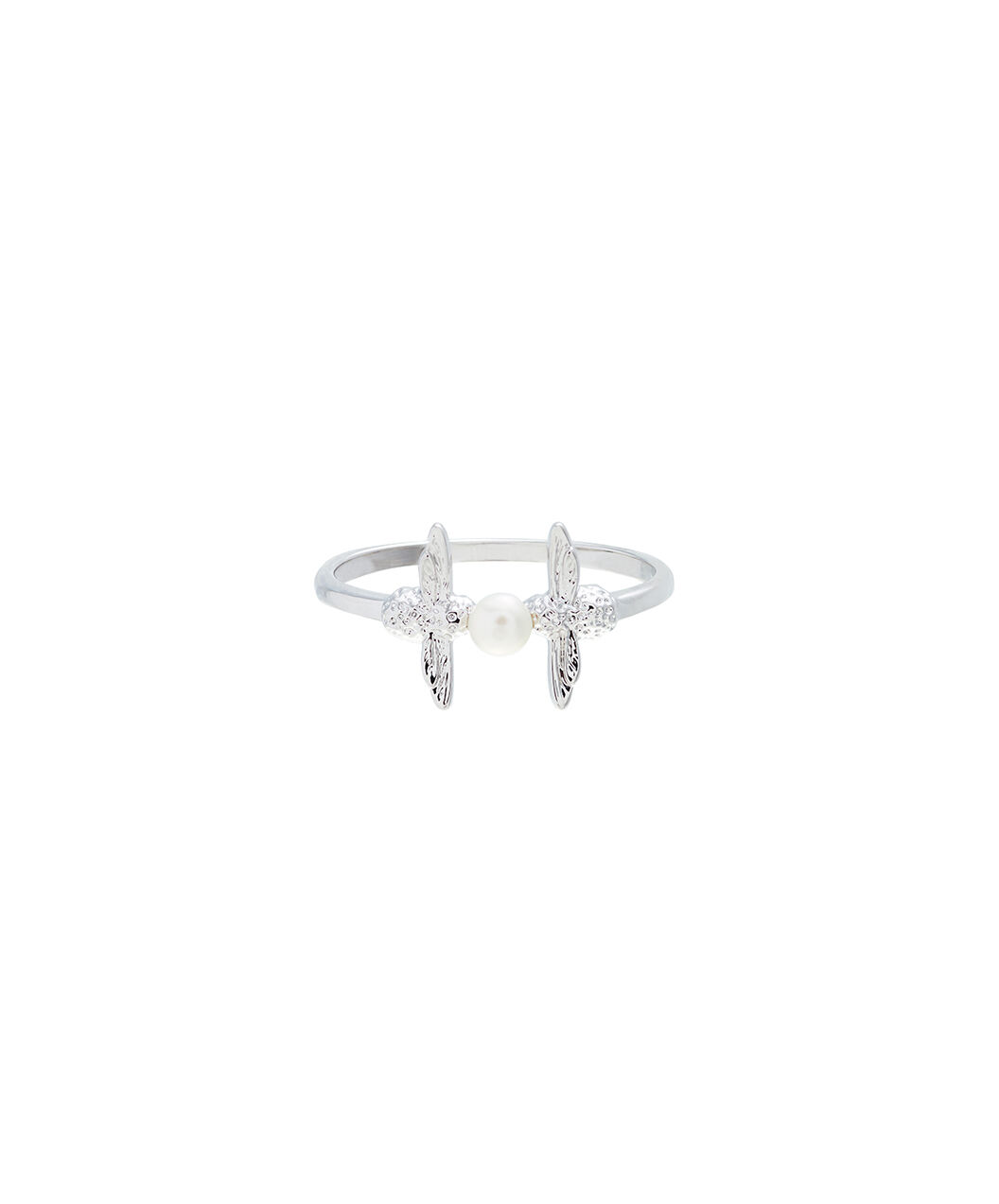Olivia Burton Movado Company Store Ladies Pearl Bee Ring Silver