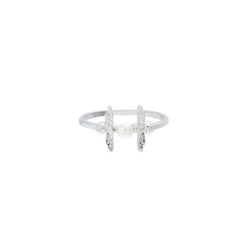 Pearl Bee Silver Ring M