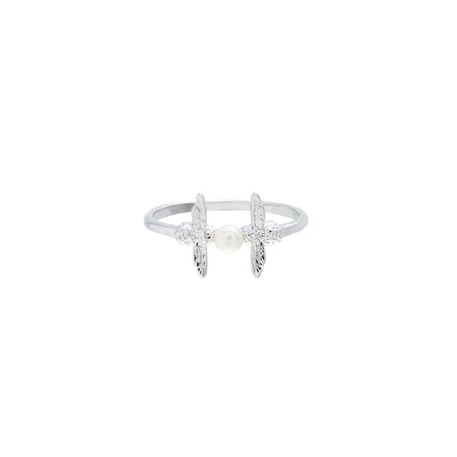 Pearl Bee Silver Ring M