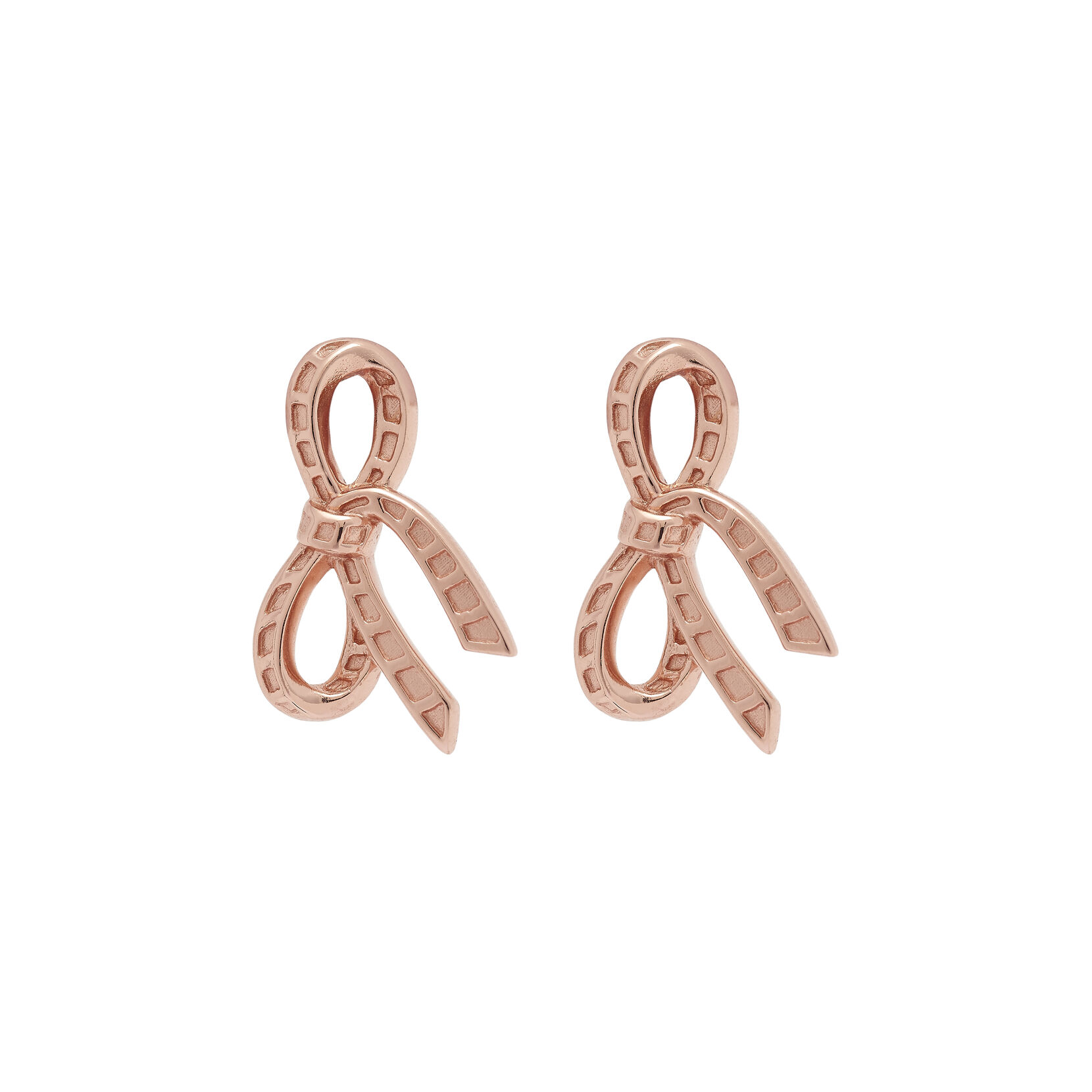 Rose Gold Bow Stud Earrings