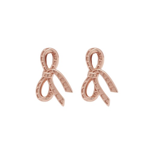 Rose Gold Bow Stud Earrings