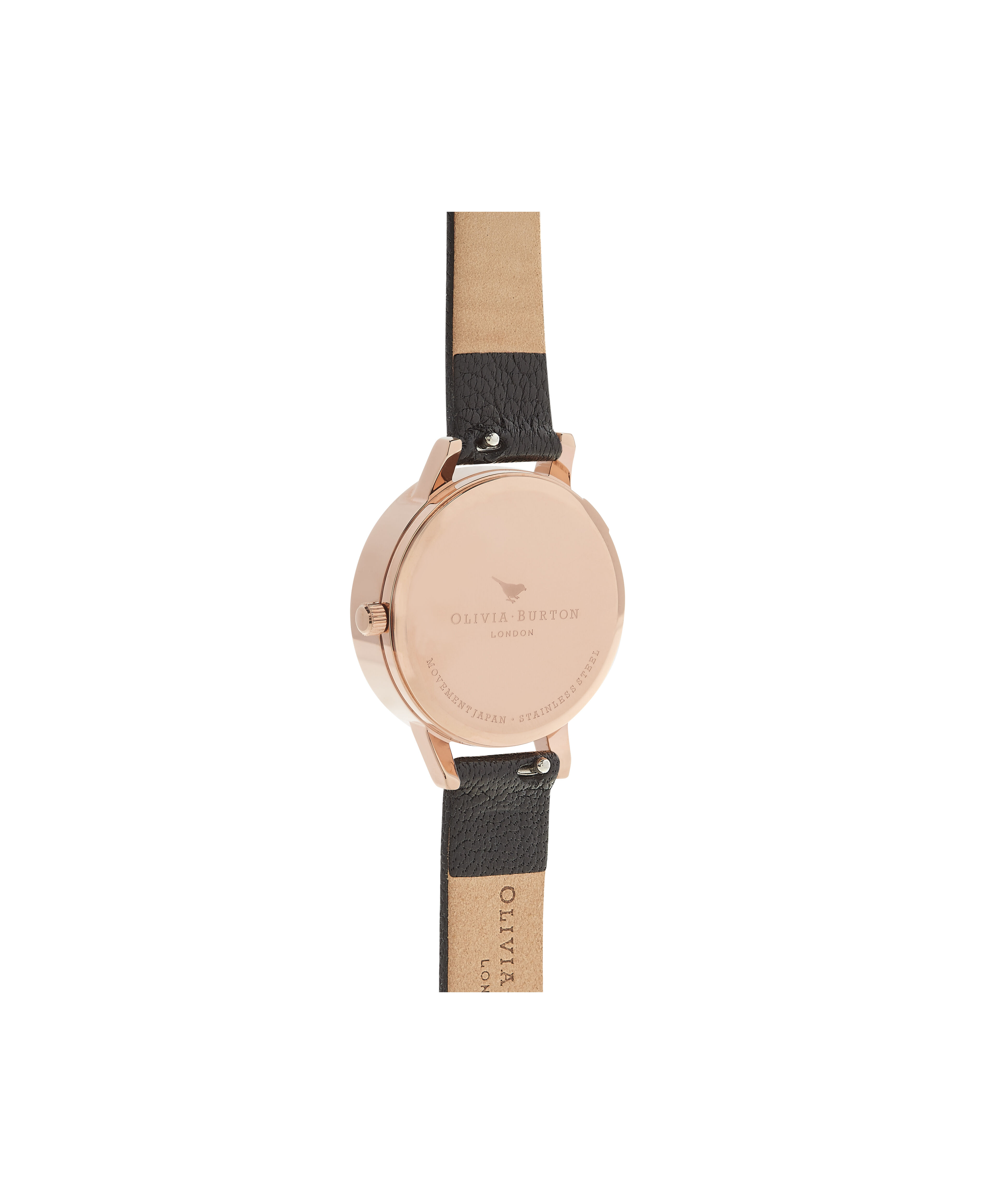 Olivia Burton Movado Company Store Ladies Dancing Daisy Black Rose Gold Watch