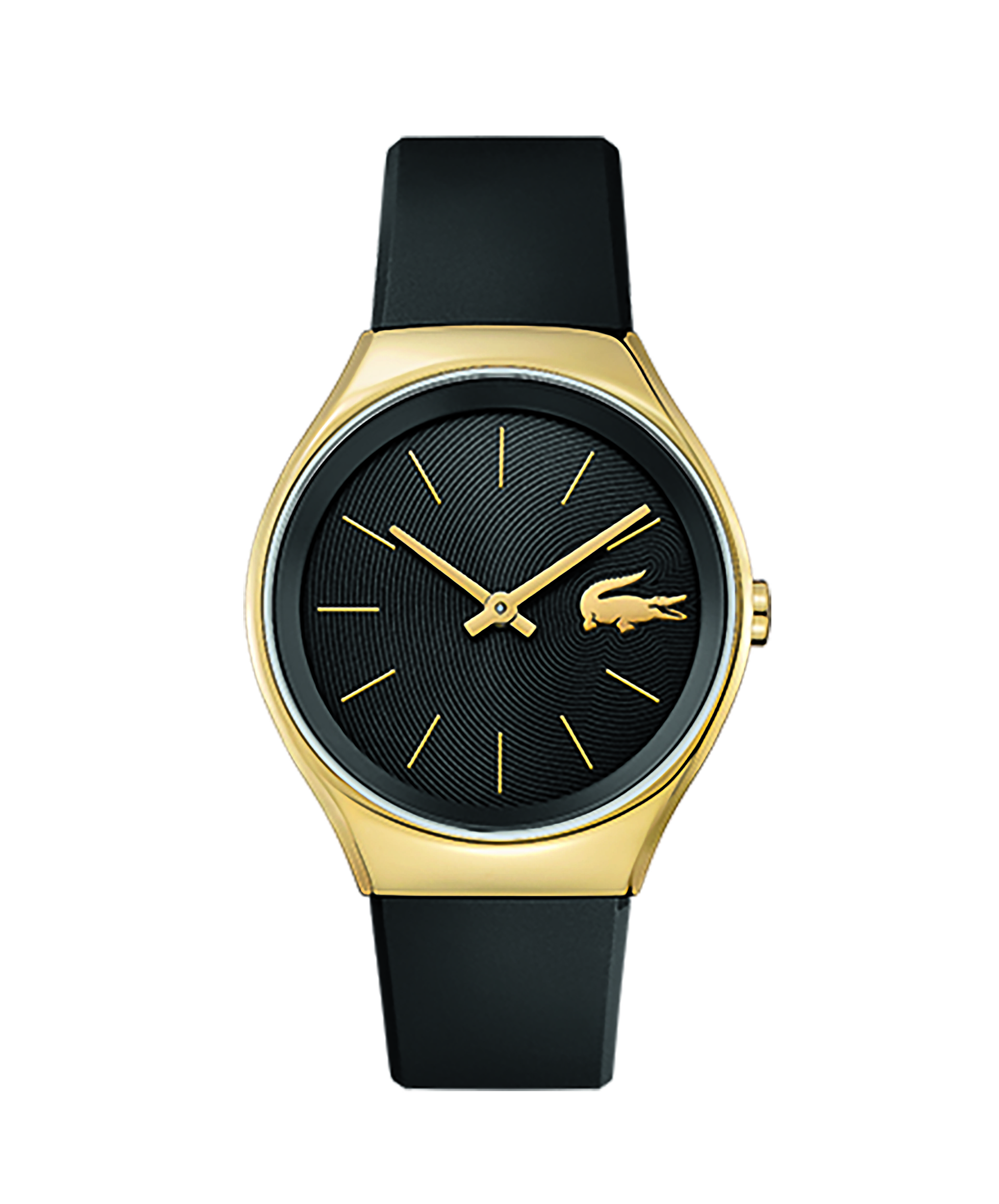 Lacoste black store and gold watch