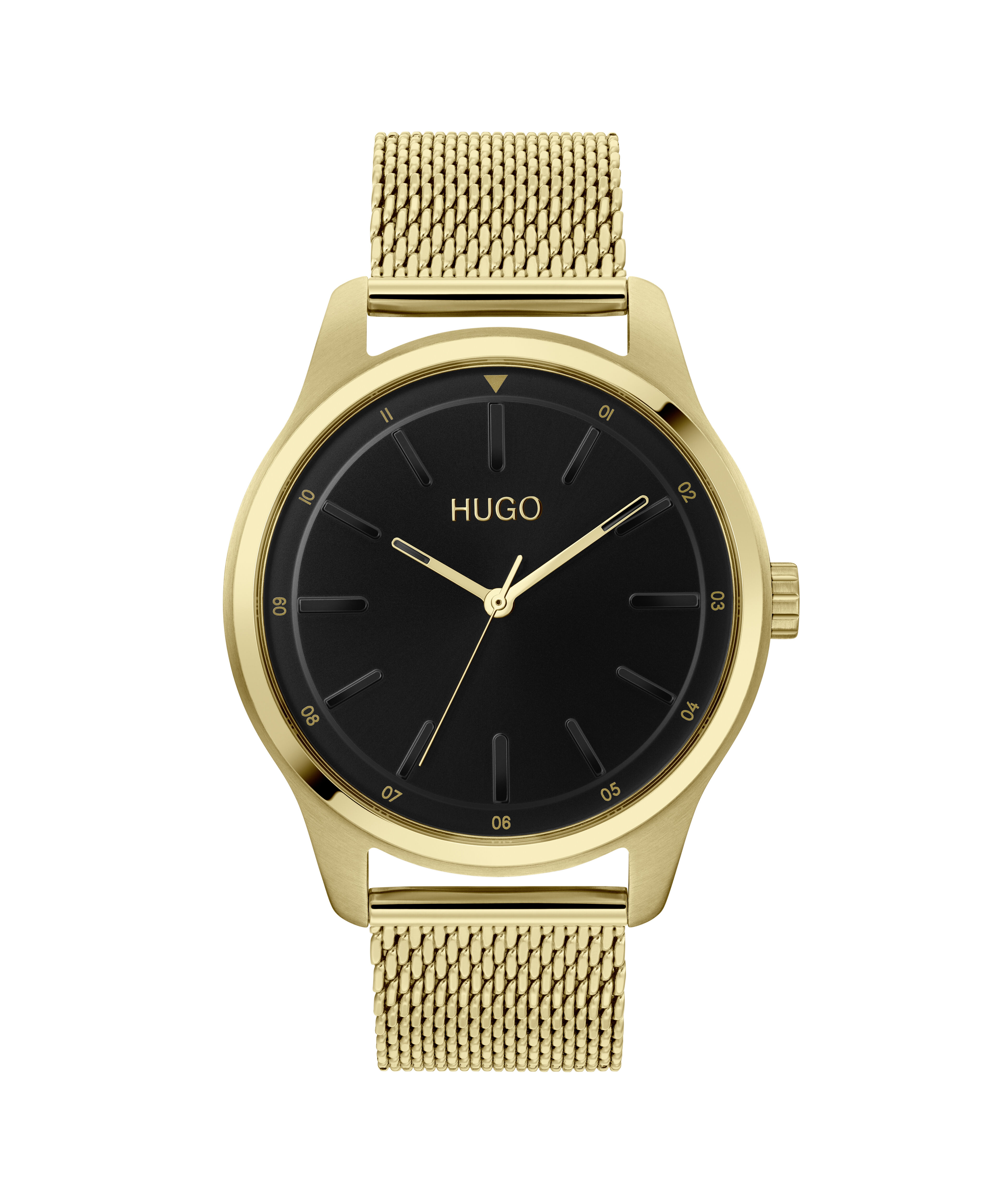Mens gold hugo boss watch sale