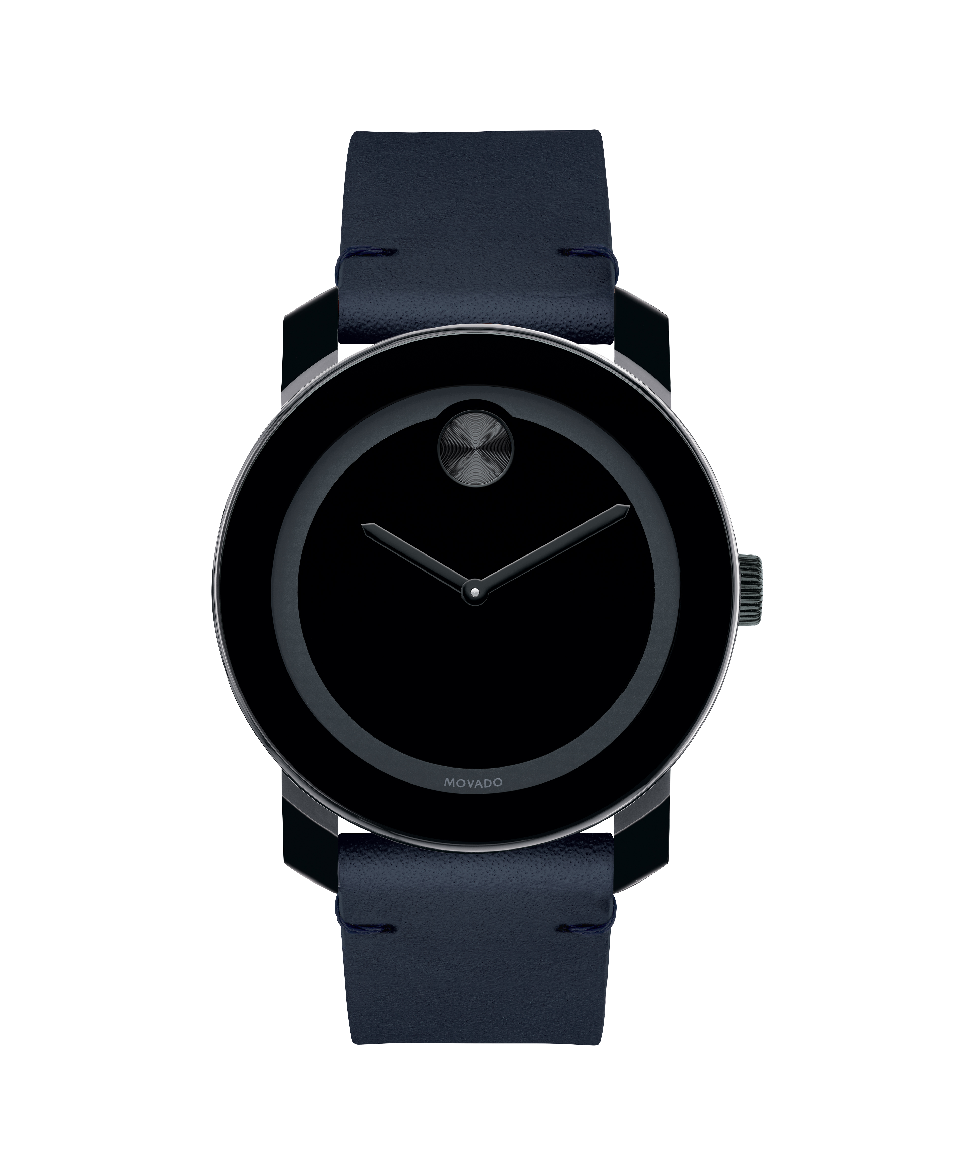 Black leather on sale movado watch