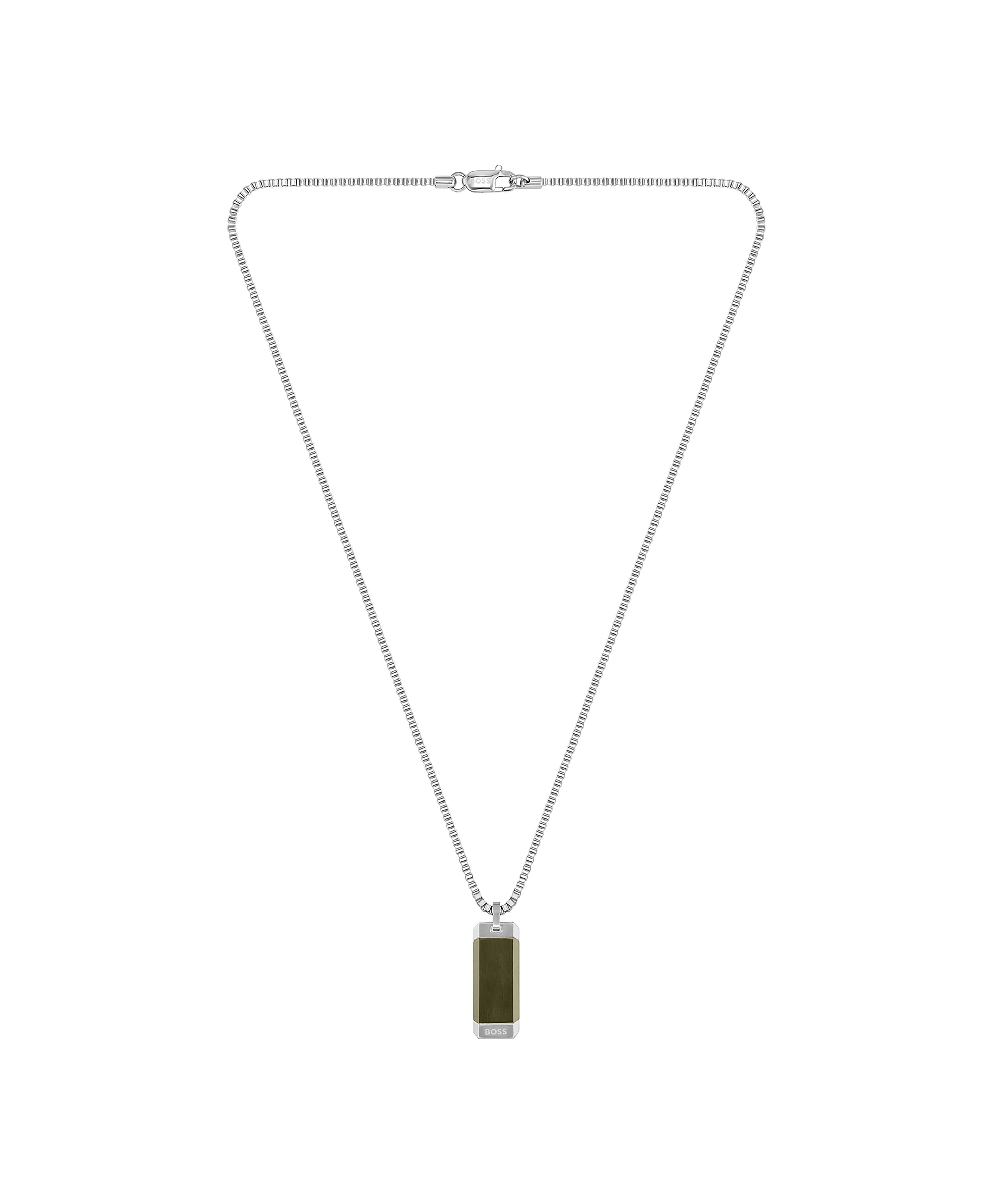 BOSS by HUGO BOSS Chain Necklace With Two-tone Dog-tag Logo Pendant in  Metallic for Men | Lyst Canada