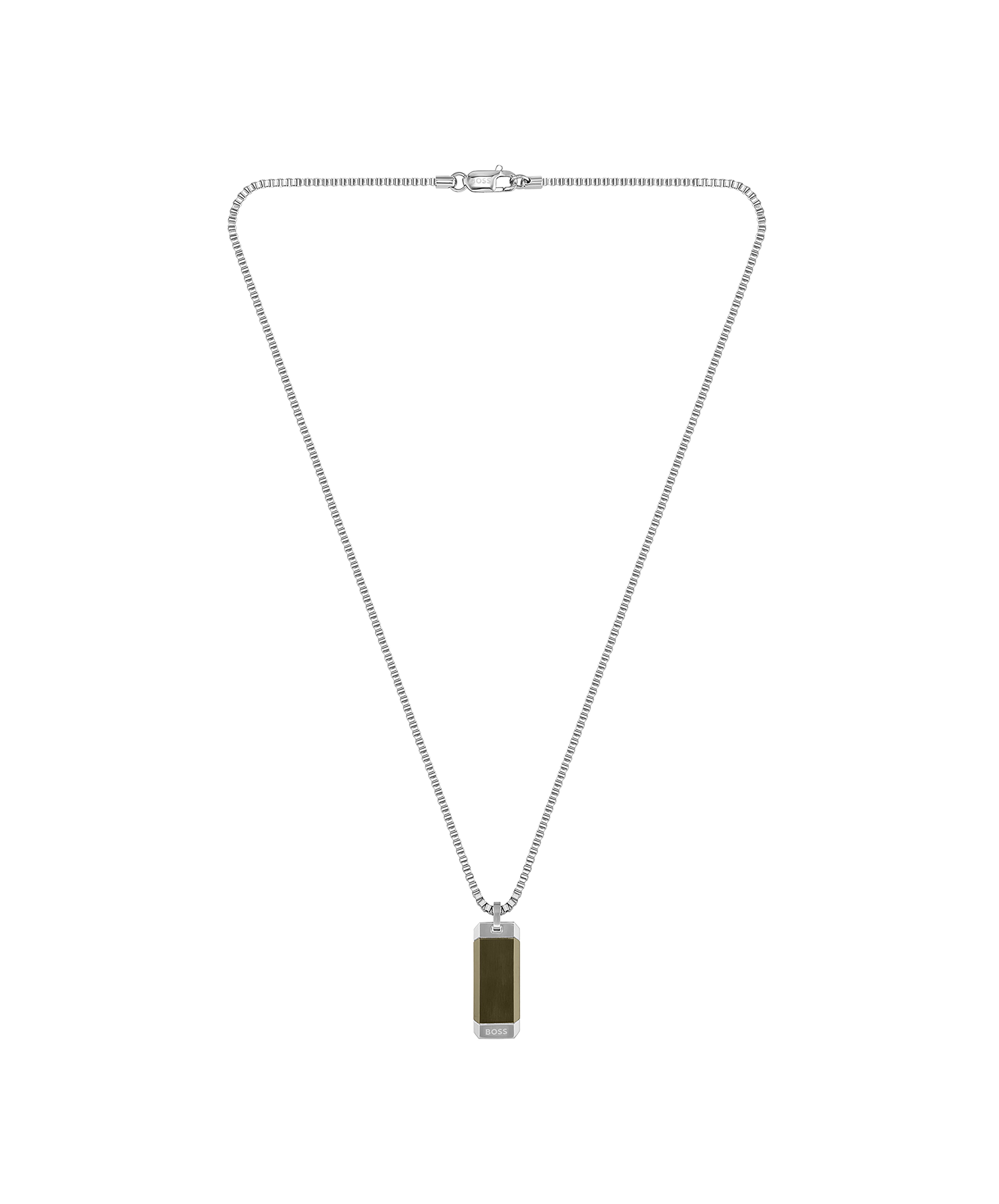 BOSS by HUGO BOSS Chain Necklace With Two-tone Dog-tag Logo Pendant in  Metallic for Men | Lyst Canada